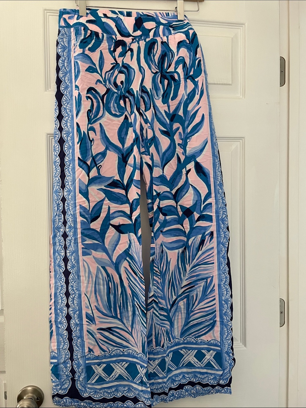 Lilly Pulitzer Pink & Blue Wide-Leg Printed Pants